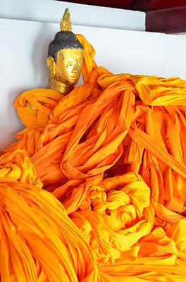 Buddha Meditation Under Orange Cloths